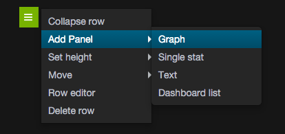 use this green menu in Grafana
